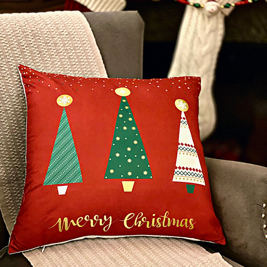 Trio Of Trees Christmas Pillow Cover