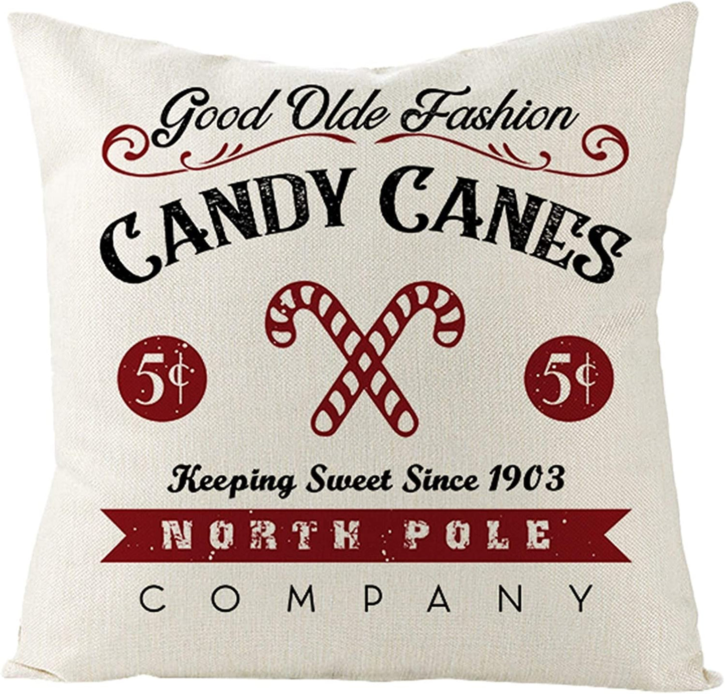 Christmas Candy Canes Pillow Cover