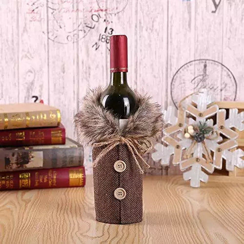 Christmas Wine Bottle Covers (Set of 2)