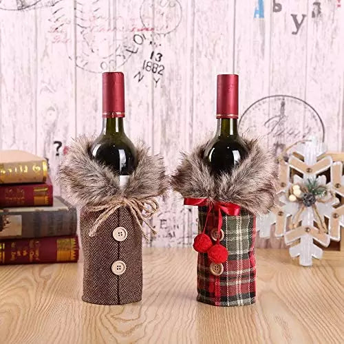 Christmas Wine Bottle Covers (Set of 2)